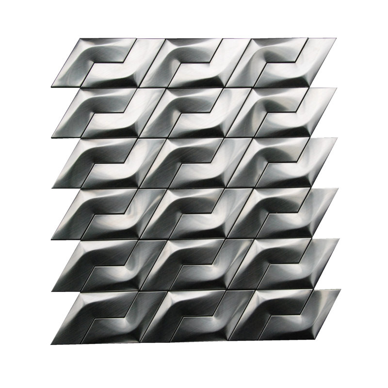 3D Arrowhead 3" x 3" Metal Mosaic Tile