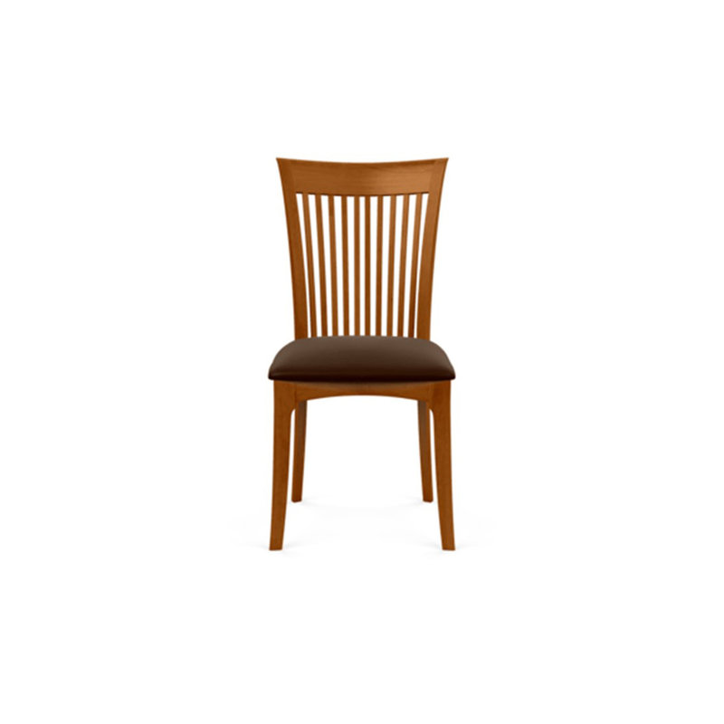 Sarah 19.25'' H Upholstered Side Chair, Autumn Cherry, Coffee Leather