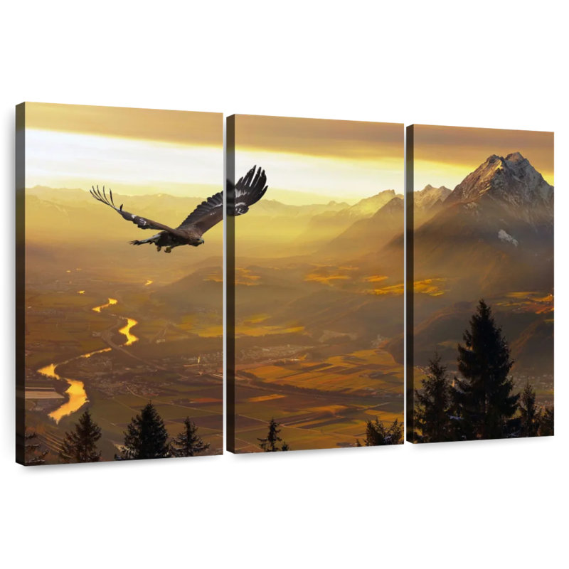 Brampt Golden Eagle At Sunset, 48" H x 74" W