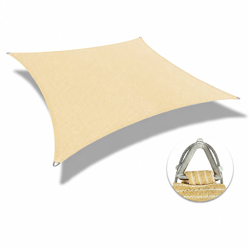 Voile d'ombrage carré Amgo Pro Ring, 16 pi x 16 pi, Gris