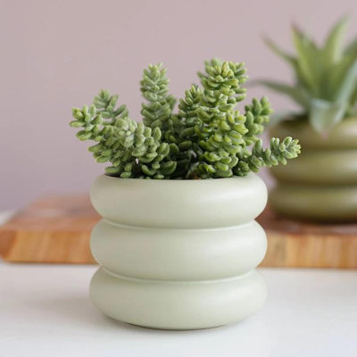 Pot de fleurs en céramique d'intérieur, pot de fleurs avec trou de drainage, pot de fleurs en forme de petite bulle, pots de fleurs uniques et mignons pour la maison et le bureau