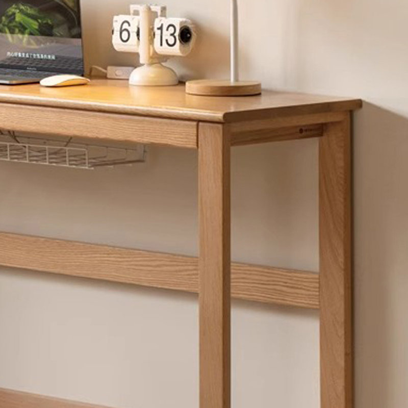 Bureau d'écriture en bois de chêne brun clair de qualité, H 29,52 po x l 47,24 po x P 15,74 po