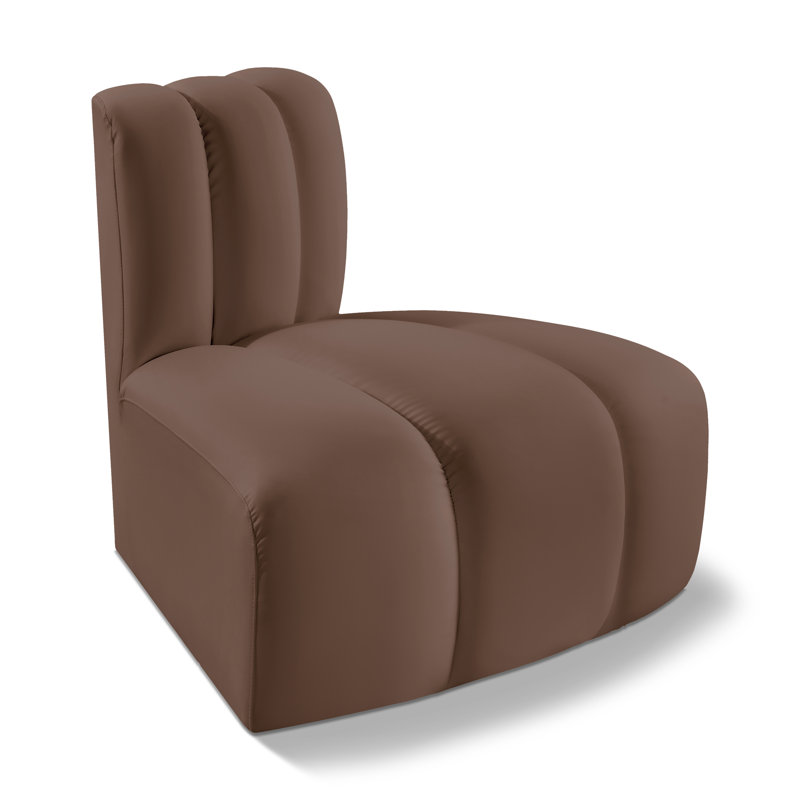 Chaise d'appoint en cuir Iturralde Vegan, Cuir brun végétalien