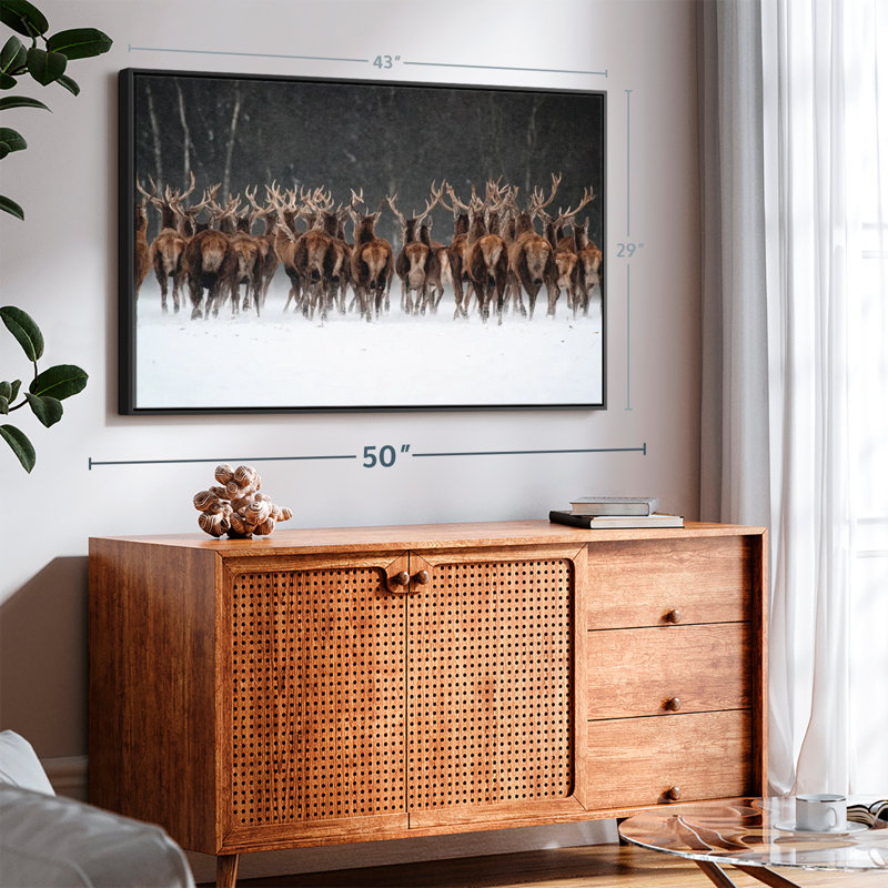 Deer Escape Canvas Print, 29" H x 43" W
