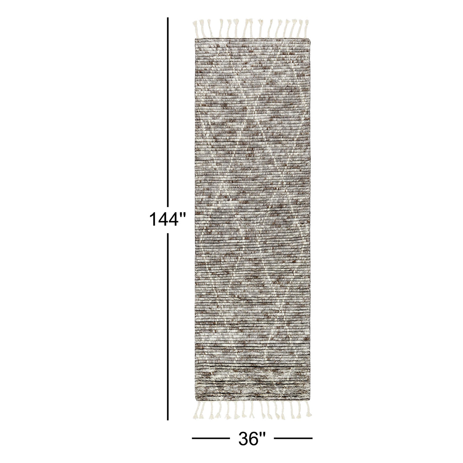 Talon Hand-Knotted Geometric Gray Rug, Runner 3' x 12'
