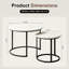 Ensemble de 2 tables basses rondes gigognes, table d'appoint effet marbre avec pattes réglables pour l'intérieur et l'extérieur-136084056-136084057