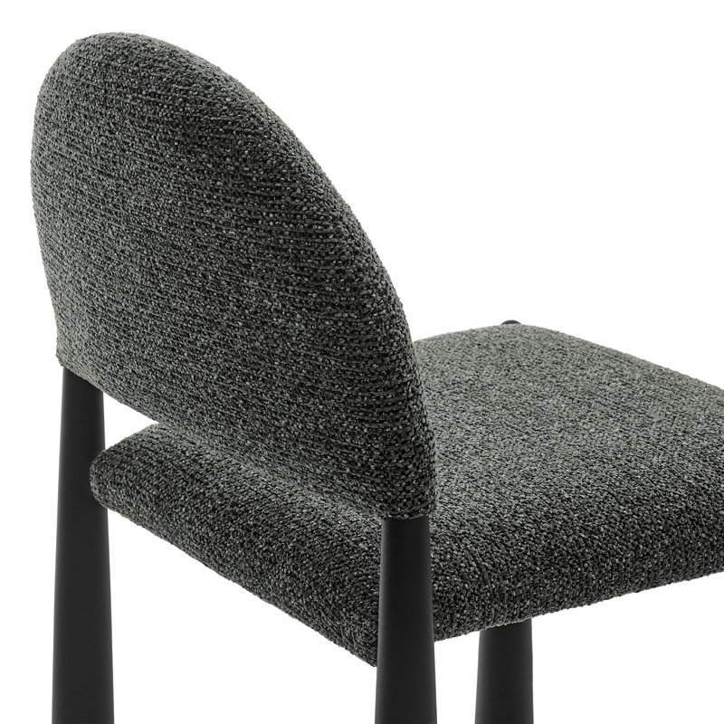 Hayley Upholstered Fabric Dining Side Chair, Anthracite, Black