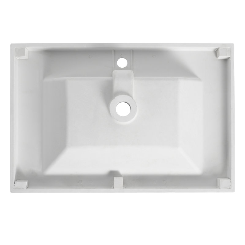 30" Bathroom Resin Sink, Gloss White - And Fashionable Look Sink Elegant Long-Lasting Design Style