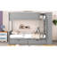 Lit double superposé double en gris - 2 tiroirs et armoire multicouche pour un espace sécuritaire pour les adolescents avec des espaces de rangement supplémentaires-103126356-103126359
