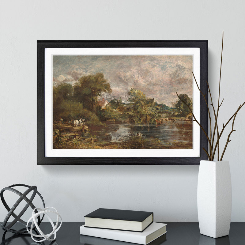 The White Horse by John Constable - Picture Frame Painting, Black, 36cm H x 48cm W x 2cm D