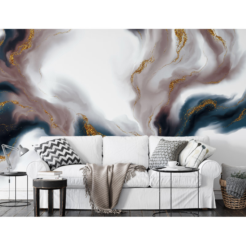 Papier peint abstrait fluide abstrait, L 27,96 po x l 39 po