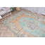 Grand tapis turc traditionnel parfait pour les espaces de salon ou les espaces de cuisine en vert antique