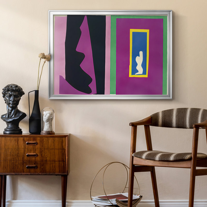 Abstract Paper Cut-out Composition-Henri Matisse-Framed Gallery Wrapped Canvas-c. 1950s, Framed Canvas, Silver, 22.5x30.5