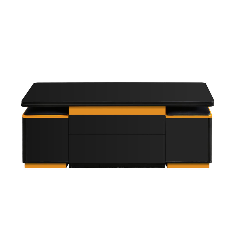 Lift Top Coffee Table With 4 Stools, Black
