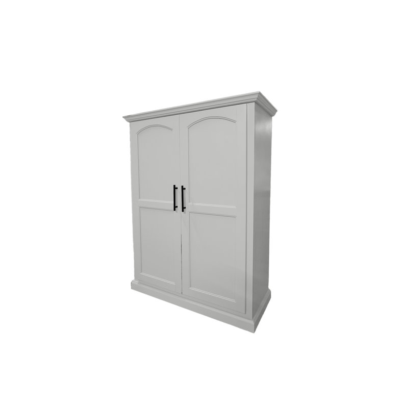 Garde-manger moderne avec portes arquées, Blanc brillant