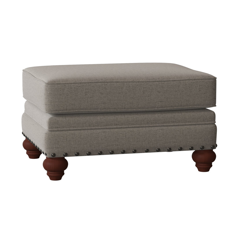Spratt Ottoman, Dark Brass, Beachbum 21 Gray Stripe, Manhattan