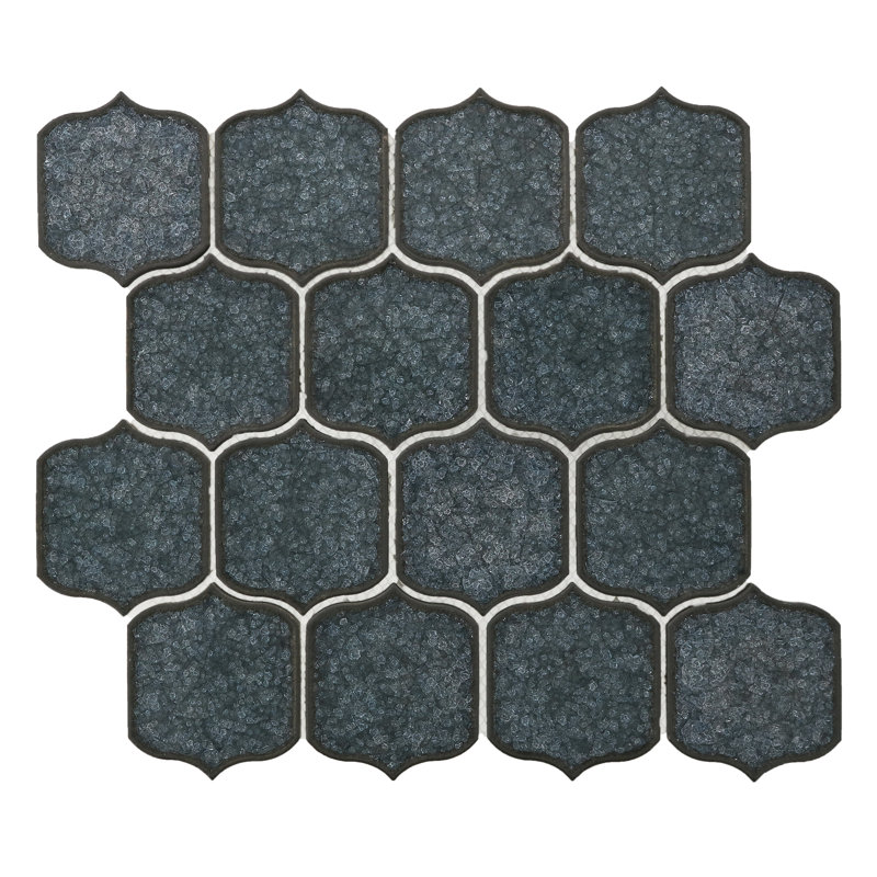 mosaïque murale en porcelaine 3 po x 3-1/4 po lapis arabesque Theodora