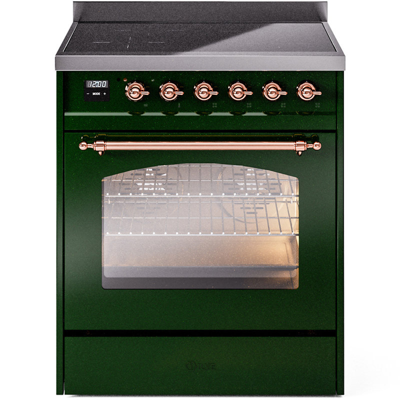 ILVE Nostalgie II 30 in Induction Range, Emerald Green/Copper