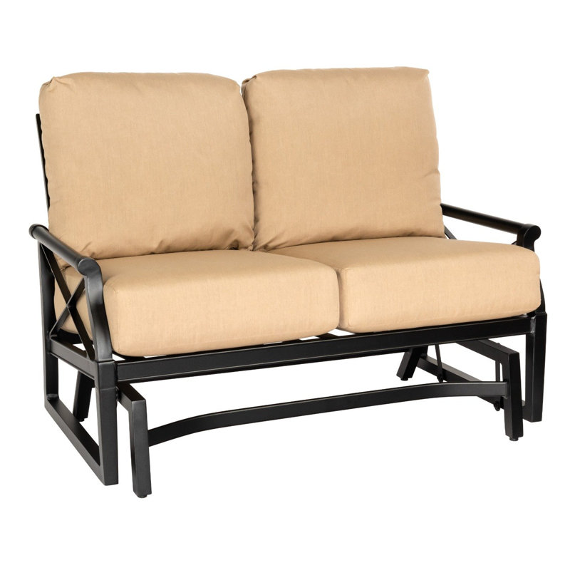 Gliding Love Seat, Canvas Spa, Matte White