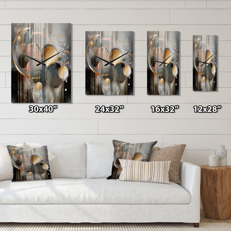 Janett - Horloge murale moderne en marbre abstrait, H 32 po x l 24 po x P 1 po