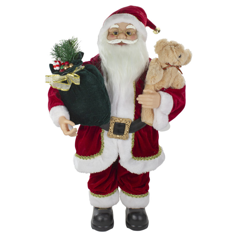Figurine de père Noël 2 'avec un ours en peluche
