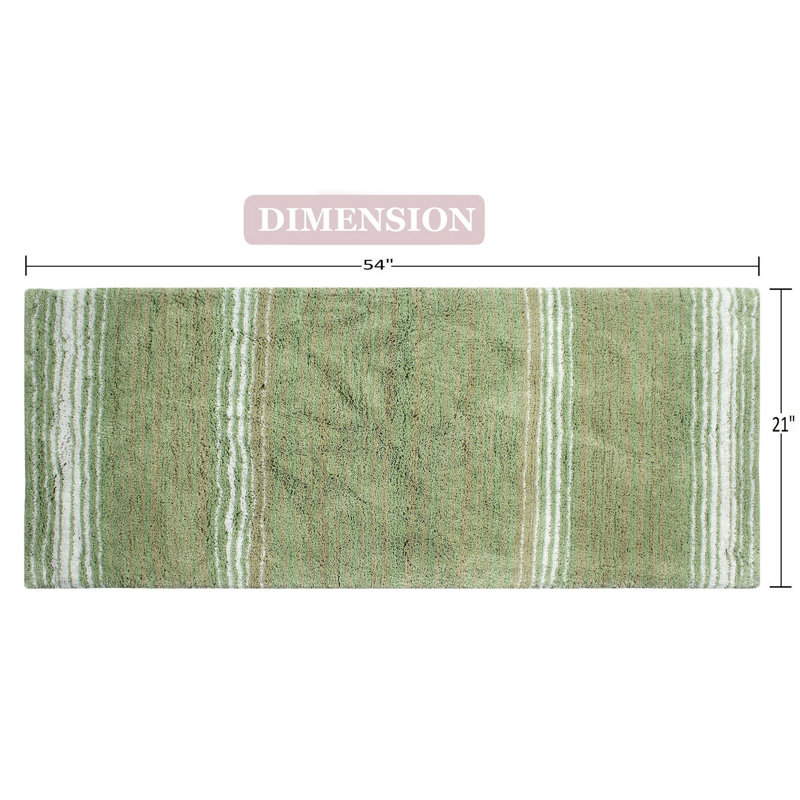 Griffie Plush 100 % Cotton Bath Rug, Sage, Single - 21" L x 54" W