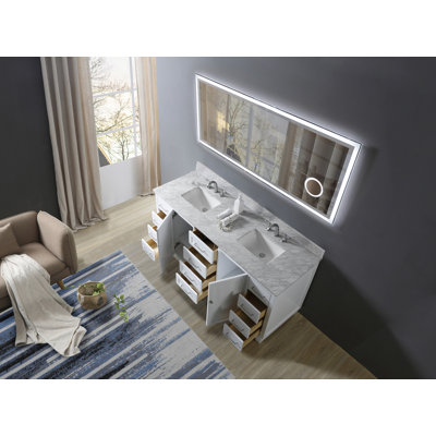 Devynne 71'' Double Bathroom Vanity with Marble Top