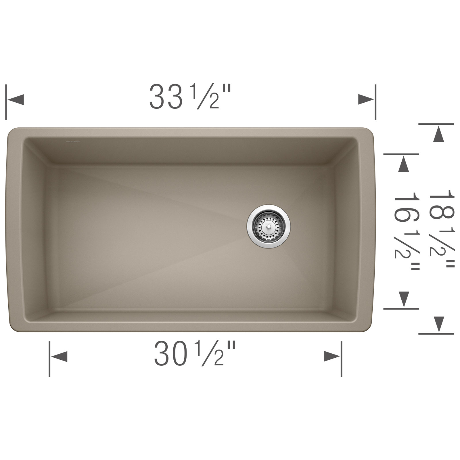 Diamond SILGRANIT 33" Undermount Kitchen Sink, Truffle