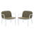 Luna Outdoor PP Club Chair, White Frame with Green Cushion, Set of 2-1201766222
