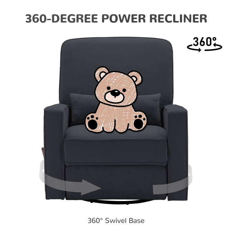 Tucker 33" Wide Modern Chenille Swivel Glider, Dark Gray