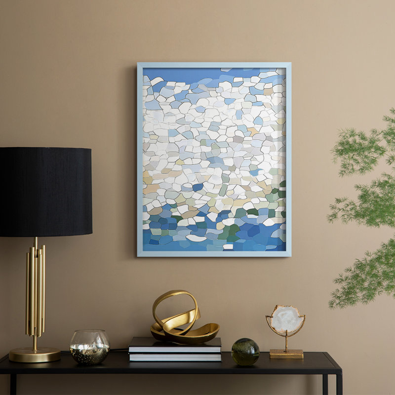 «Abstract Abstract», reproduction encadrée - prête à être accrochée - fabriquée aux États-Unis, H 10 po x l 8 po, Bleu