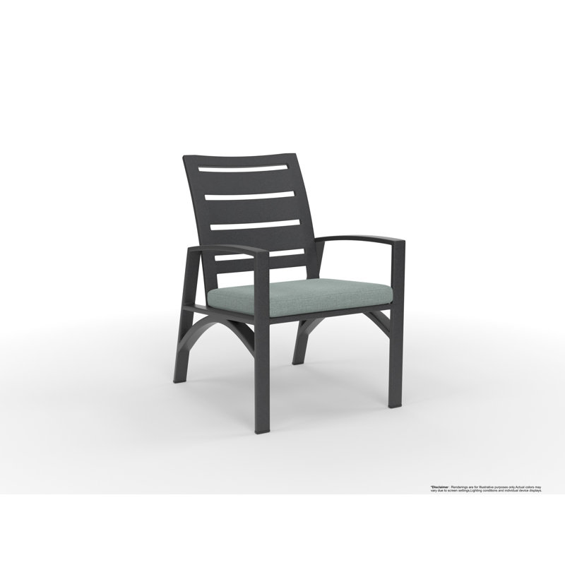 Arc Outdoor Bar Stool, Carbon Black, Surpass Stone