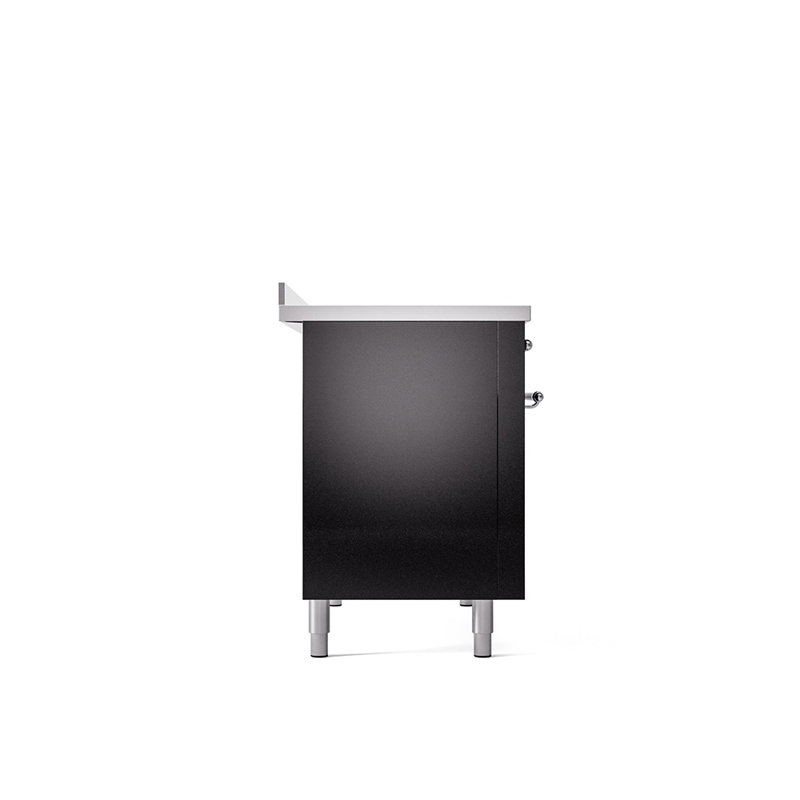 Cuisinière à induction 48 po ILVE Nostalgie II, Noir brillant et chrome
