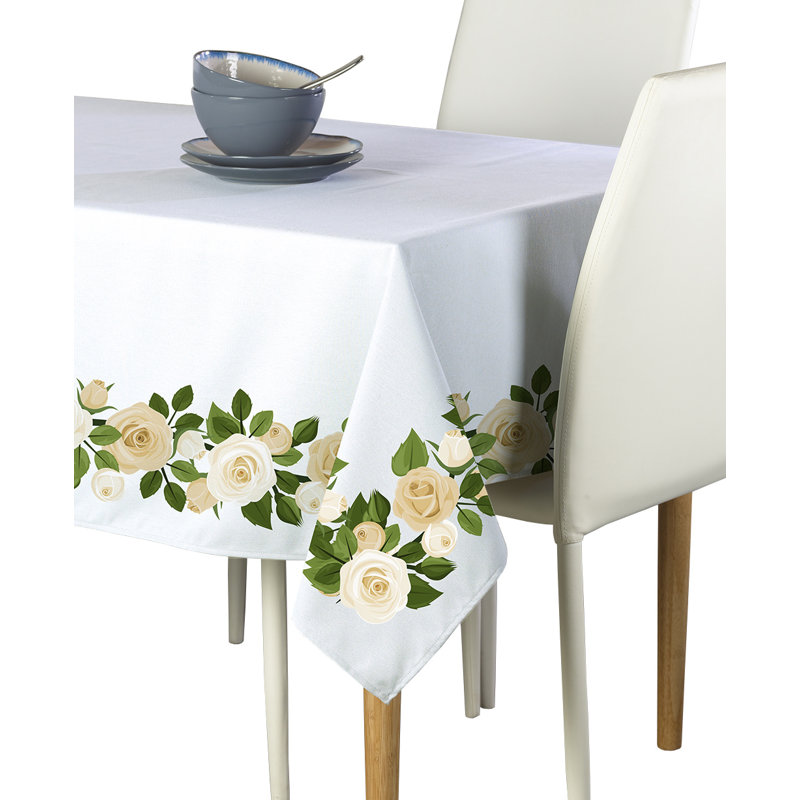 Jocelyn Rose Border Tablecloth, 104" L x 60" W