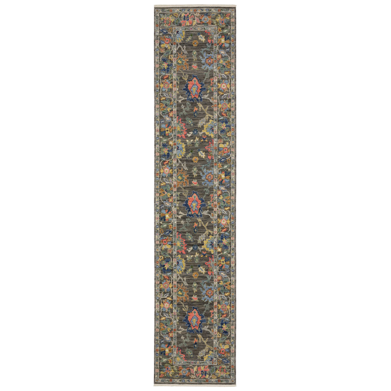 Anneli Vintage Oriental Grey/ Multi Area Rug, Runner 2'7" x 12'2"