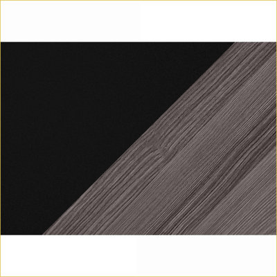 Table basse noire, grise et aspect bois pour le salon, stable avec protecteurs de plancher et amp; Rangement