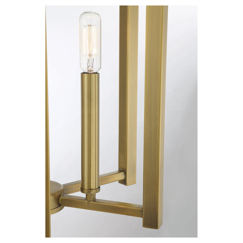 Luminaire suspendu carré Brenton, Laiton chaleureux, H 16,5 po x l 13 po x P 13 po, Trois lumières