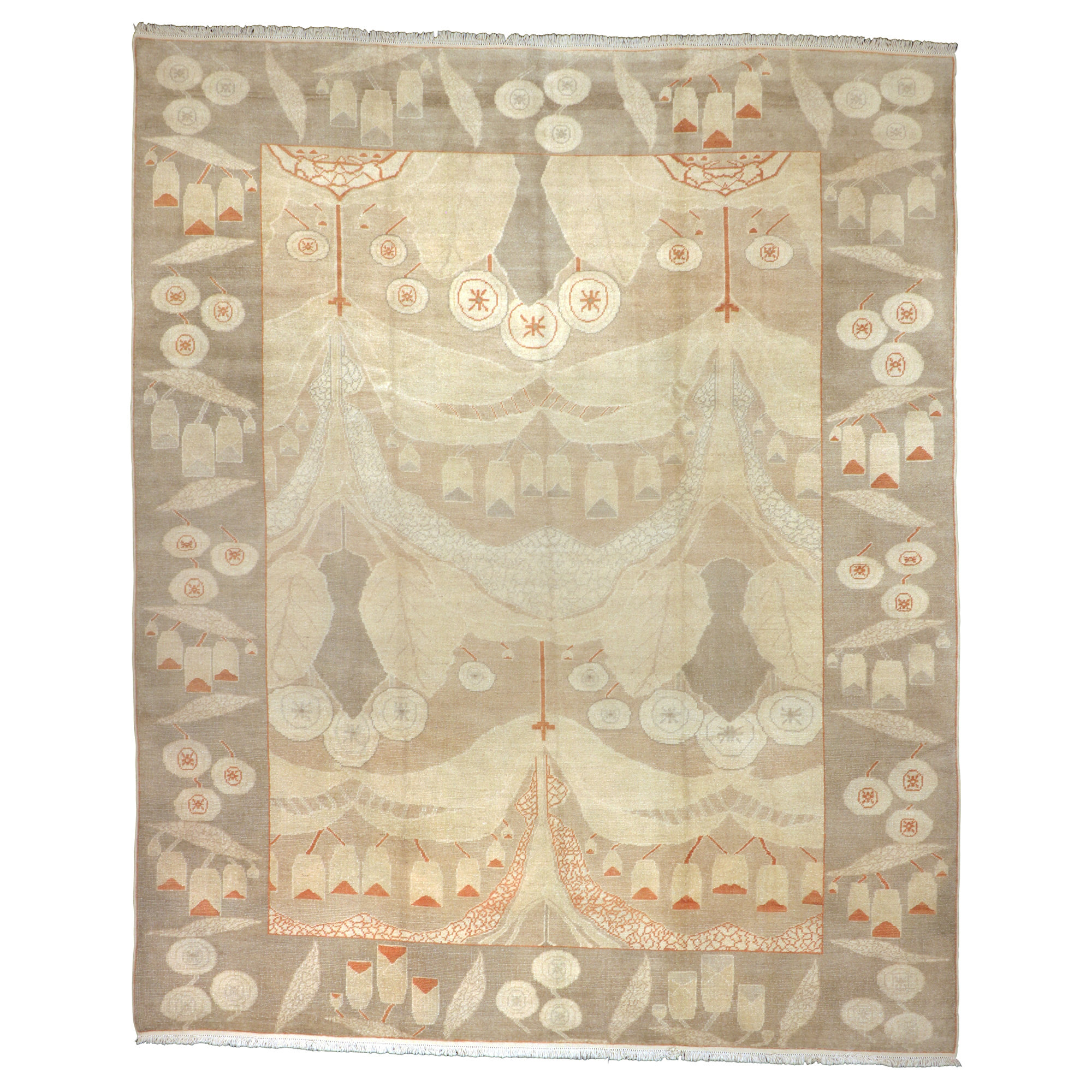 Asia Minor Carpets One-of-a-Kind Hand-Knotted 9' x 11' Wool Gray/Beige ...