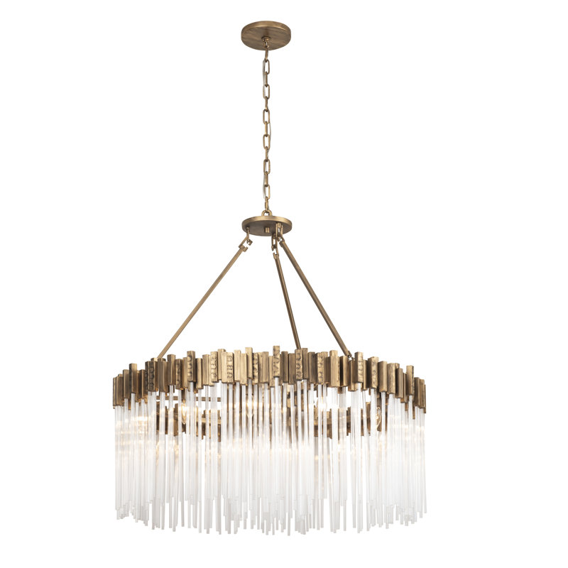 Lustre classique unique à 12 lumières Matrix, Havane doré