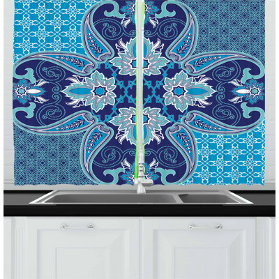 Damask Pointed Kitchen Curtain
