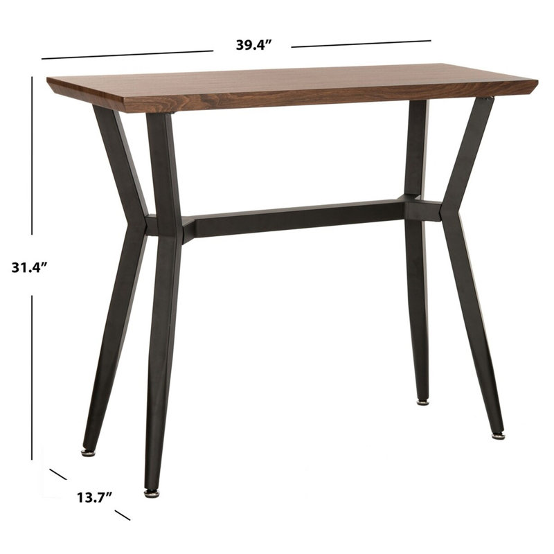 Andrew Black and Brown Rectangular Console Table