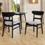Ensemble de 2 chaises de salle à manger, sièges rembourrés et pieds évasés en bois d'hévéa - l 19,6 po x H 30,8 po