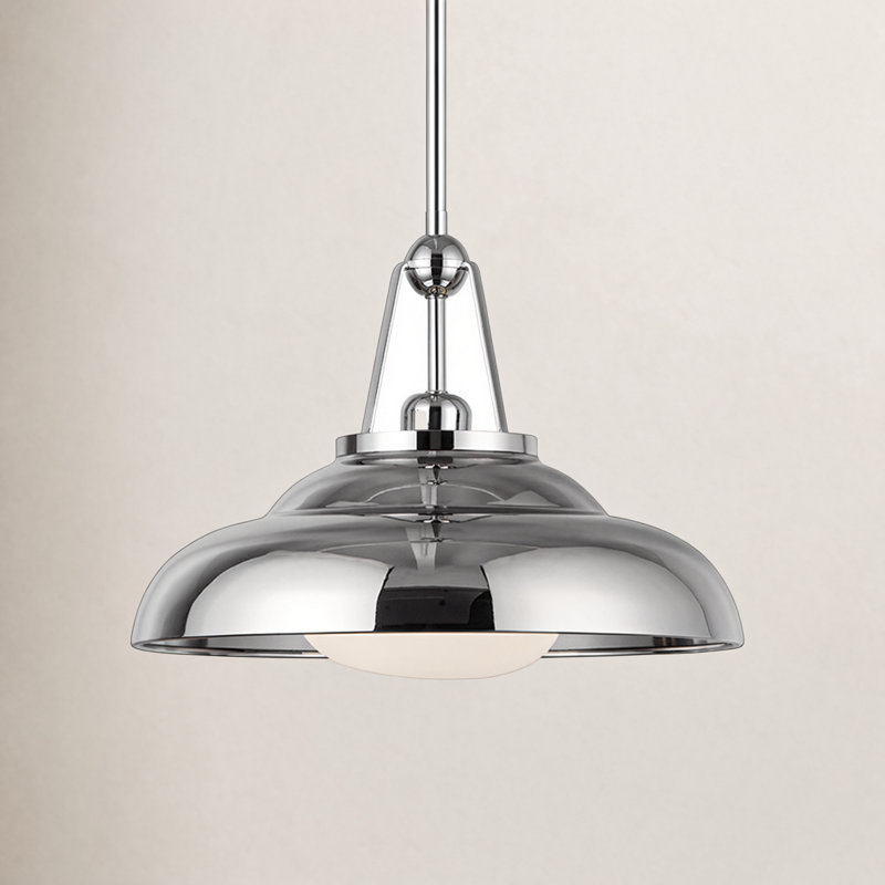 Palmetto 1 - Light Dome Pendant, Polished Nickel, 11.63" H x 14.5" W x 14.5" D