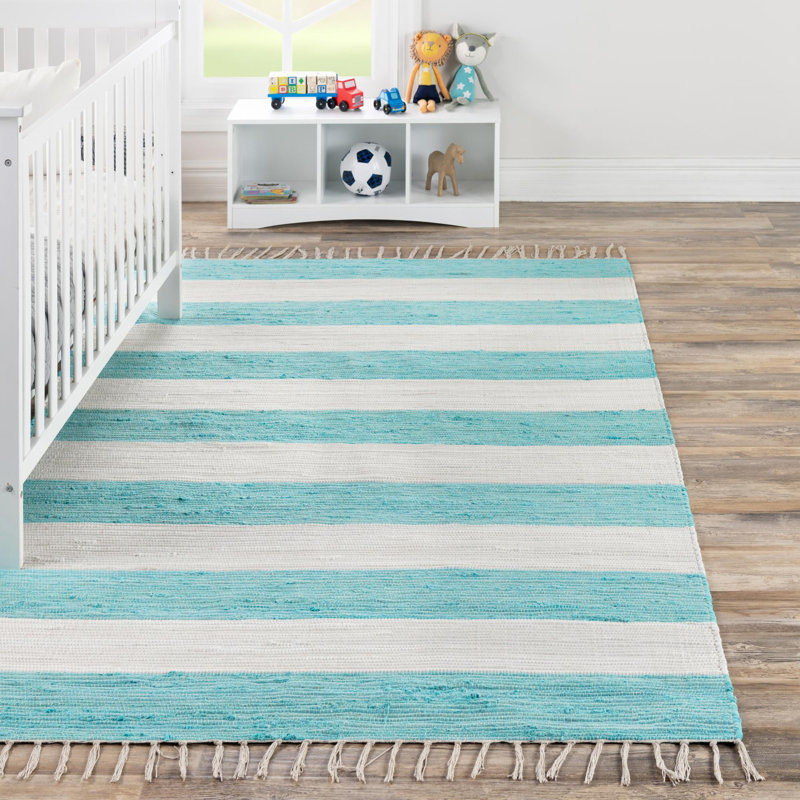 Abitha Cotton Striped Indoor Rug, Rectangle 2'2" x 3'1"