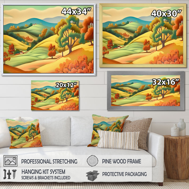 «Autumn Beauty Mountain Serenity», reproduction d'art sur toile, H 24 po x l 32 po, Cadre flottant noir