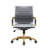 Sorrells Leather Office Conference Chair with Gold Steel Frame – Swivel Task Desk Chair with Adjustable Height, Tilt, and Casters-1121083177