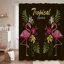 Rideau de douche imperméable à motif floral avec 12 crochets