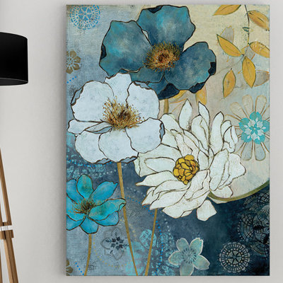 « blue denim jardin ii » par carol robinson, reproduction d’art sur toile tendue