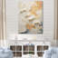 Modern Golden Beige Plam Tree - Abstract Canvas Art Print-1322769326-1322769327