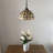 Brookmere Tiffany Pendant Lighting Plug in Gold Stained Glass Crystal Beans LED Bulb 12”W*12”D*60”H